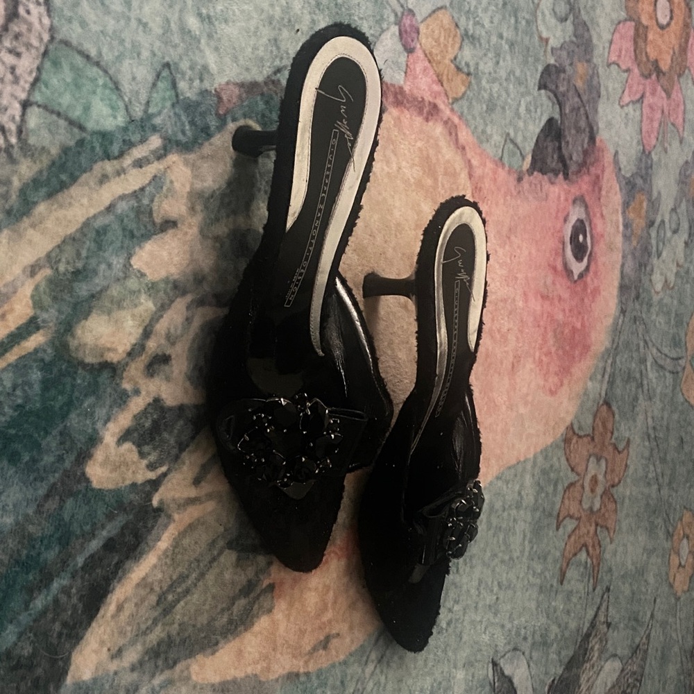 Elegant Black Women's Shoes Giuseppe Zanotti size 6.5 / 37 - Picture 2 of 6